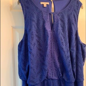 Dress Barn- royal blue lace maxi dress- sleeveless